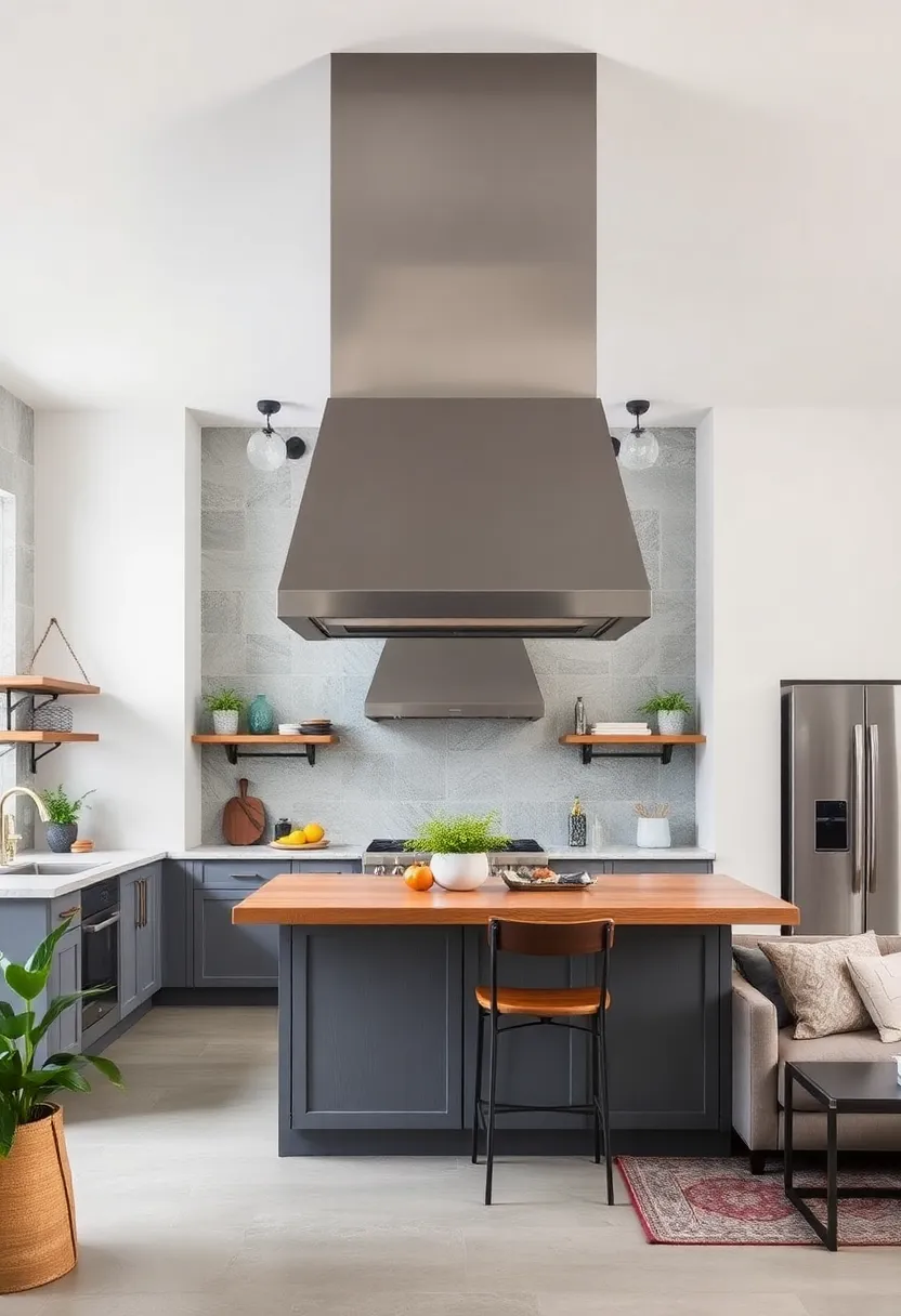 Oversized Metal Vent⁣ hoods as a Functional Focal Point
