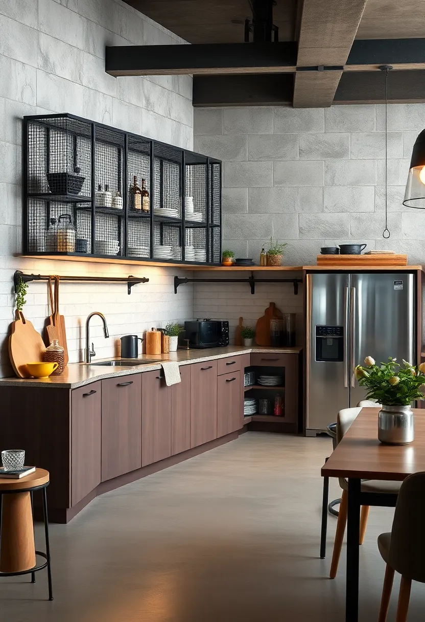Wire Mesh Cabinets to Show Off Kitchen Essentials