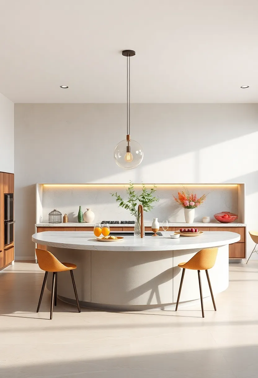 Curved and ‍Circular Kitchen Islands to Break Away⁣ from Traditional Shapes