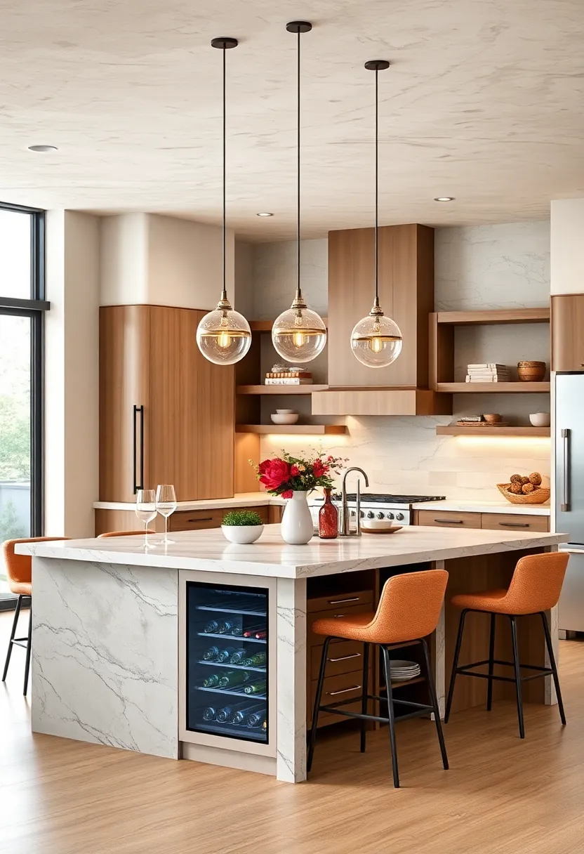 Kitchen⁢ Islands with Built-In⁢ Wine Racks and Beverage Coolers