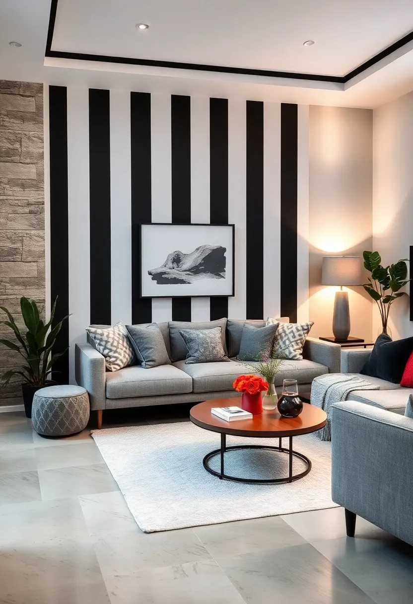 Bold Black​ and White​ Vertical Stripes ⁤for a Modern‍ Monochrome Makeover
