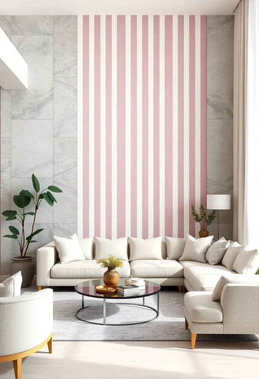 Vertical Stripes​ in Soft Lilac​ and Cream ‍for Subtle Elegance