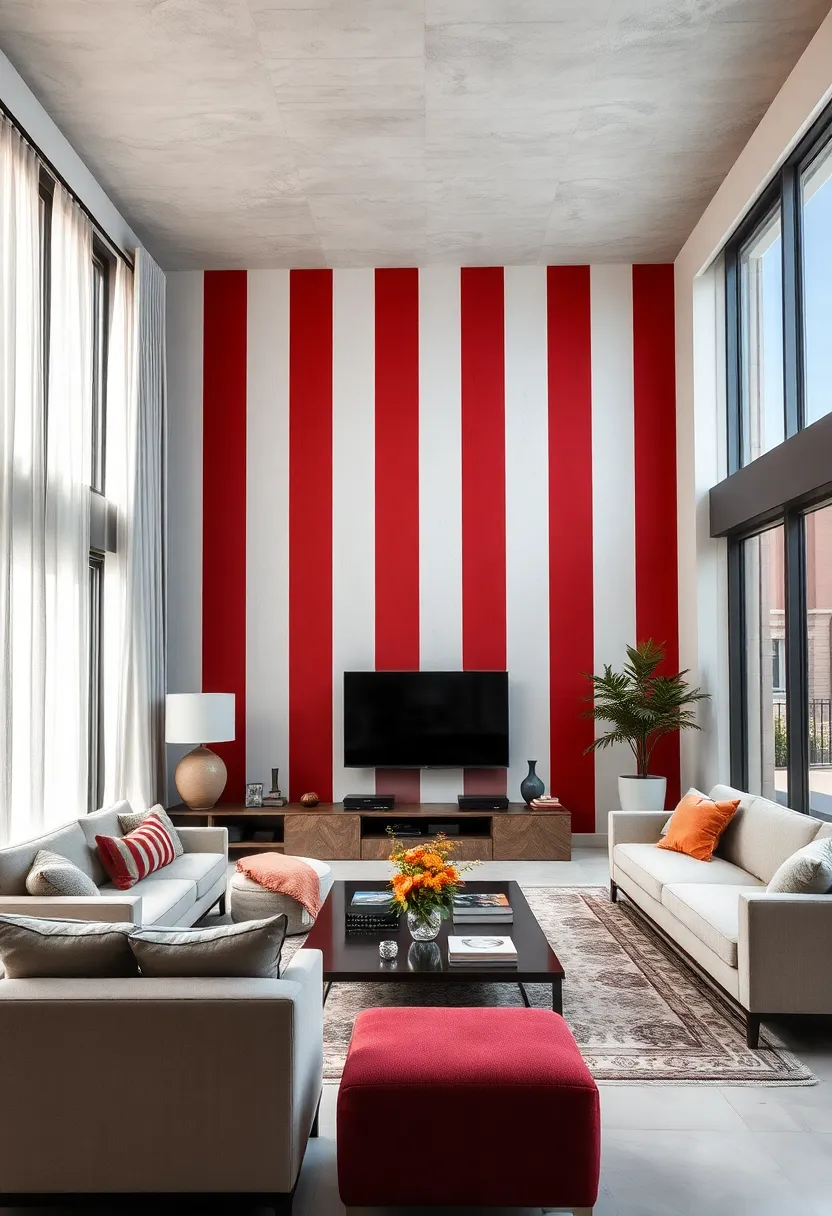 Textured Vertical Stripes with Fabric or‍ Wallpaper for Added‍ Depth