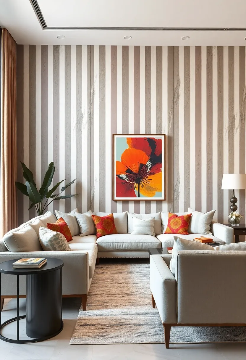 vertical Stripes​ with a Hand-Painted⁣ Watercolor‍ Effect ⁢for Artistic Flair
