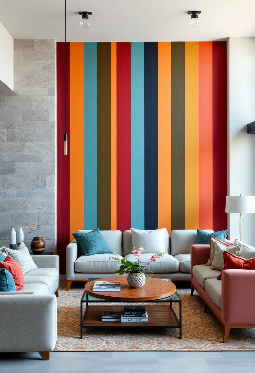 Vibrant Jewel-Toned Vertical Stripes to Energize and Inspire Creativity