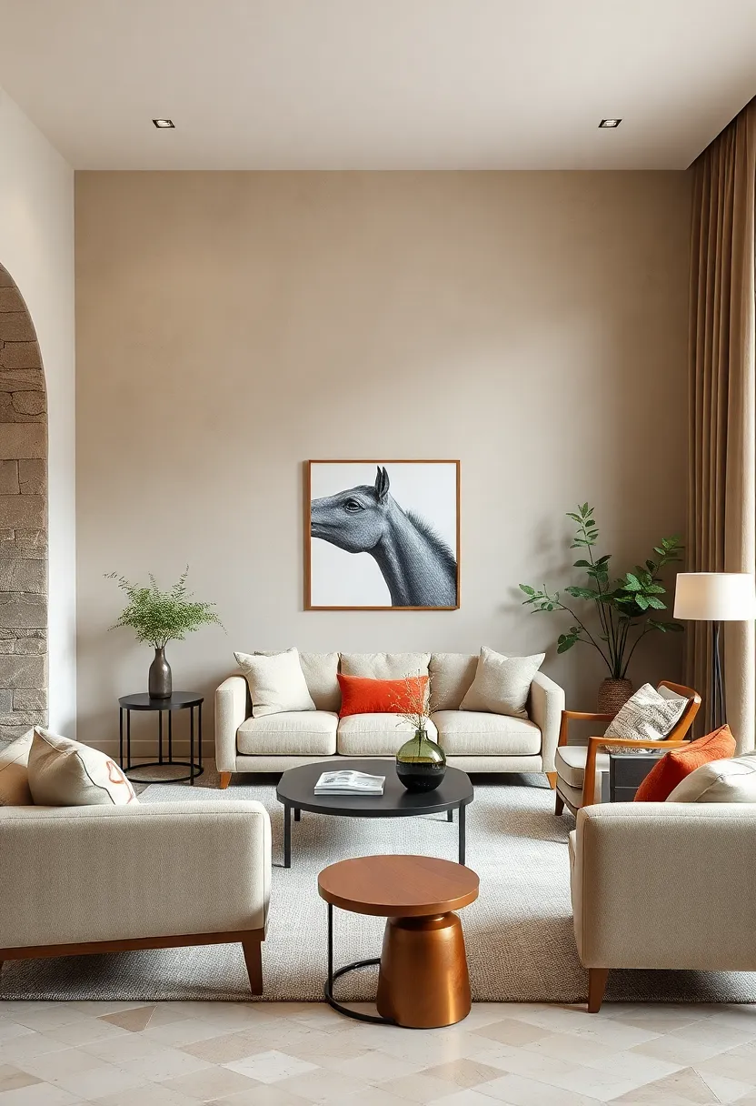 Creamy Beige backdrop Enhancing the Crisp Lines of Scandinavian Modern Furniture