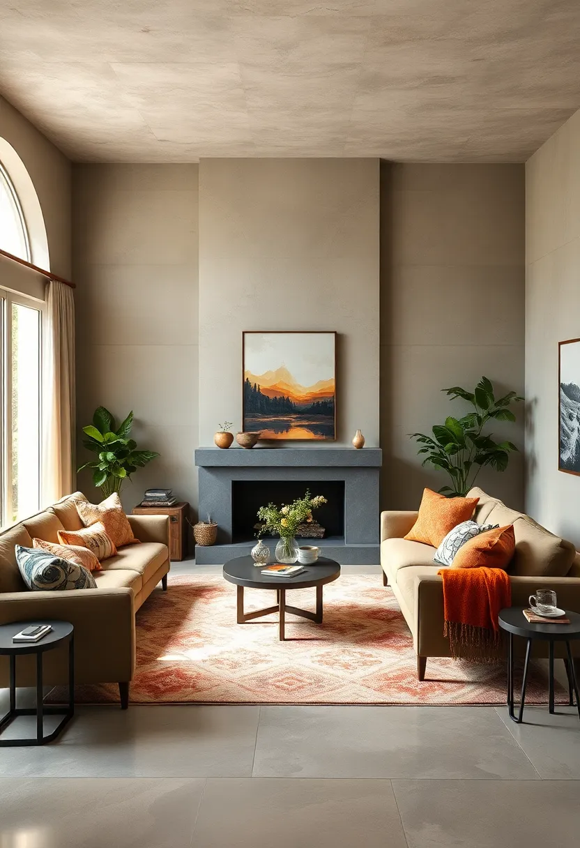 Honeyed Warmth Infusing a Family Room with Mismatched Cushions and handmade Quilts