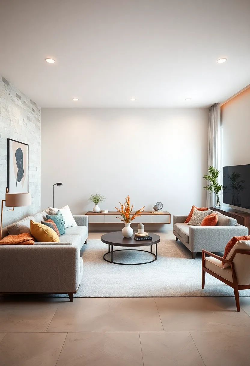 Soft Shades Blending Elegantly with Minimalist Furnishings and Subtle Decorative Accents