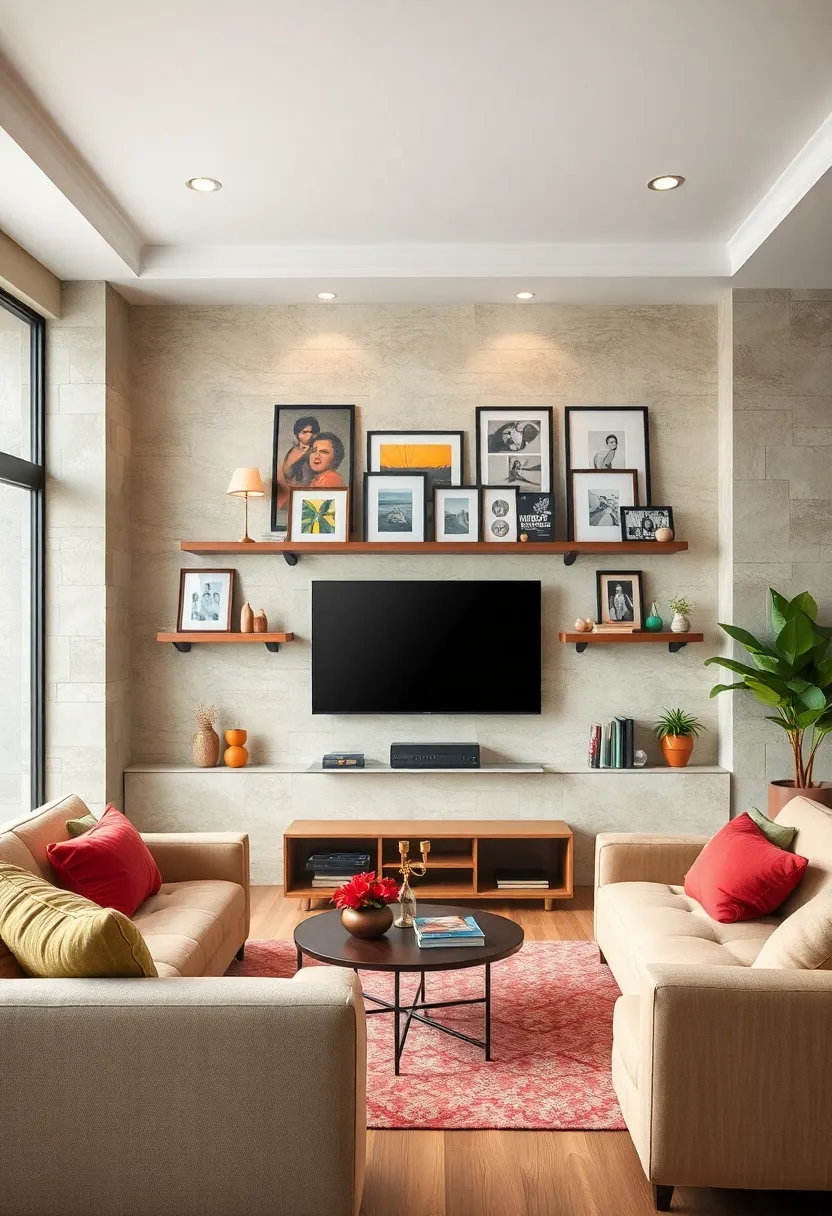 Creating a Gallery Wall Effect ⁤With Frames and‍ Shelves Around a Wall-Mounted TV⁢ to ⁢Add Character