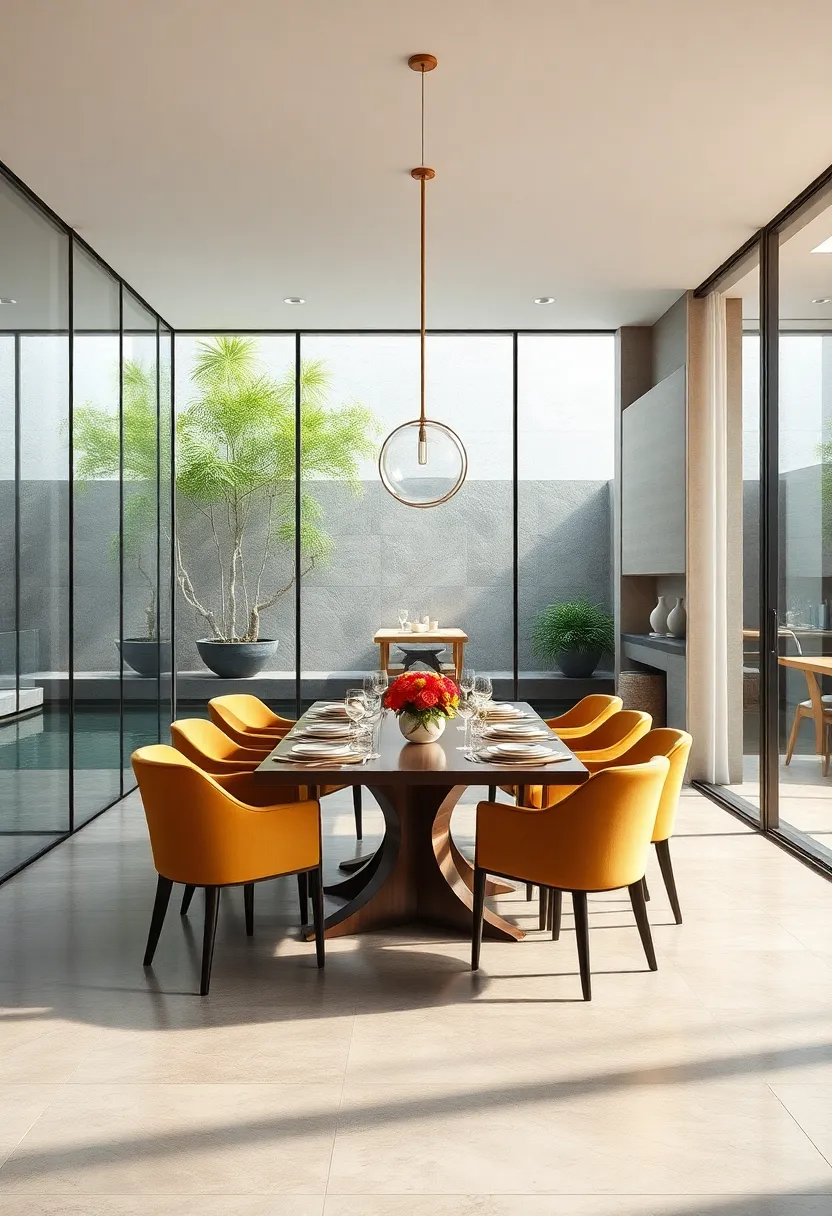 A warm and inviting dining ⁣space enclosed by glass⁤ walls that showcase meticulously landscaped gardens,enhancing the ⁤dining experience with ‌natural elegance