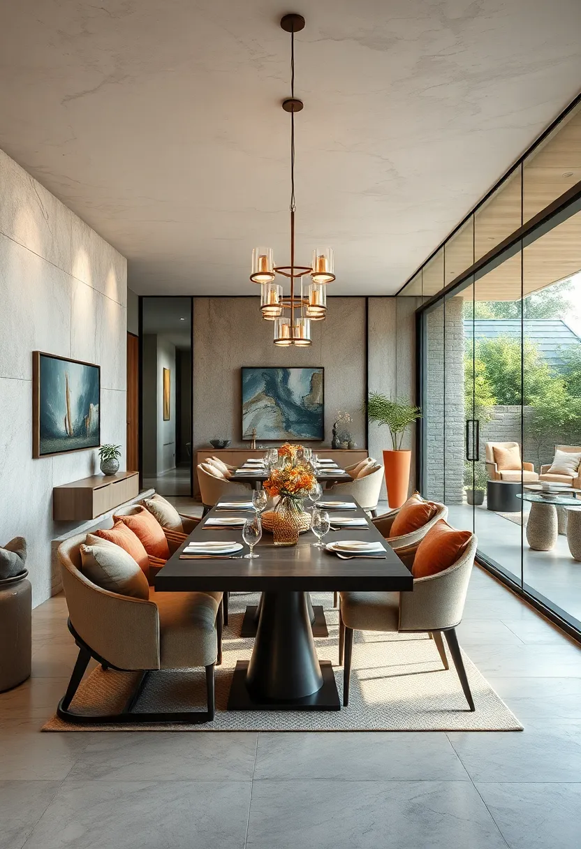 A ⁣glass-walled dining space illuminated⁣ by natural light,⁤ accented with plush textures and ⁤warm tones ⁣for an inviting yet luxurious feel
