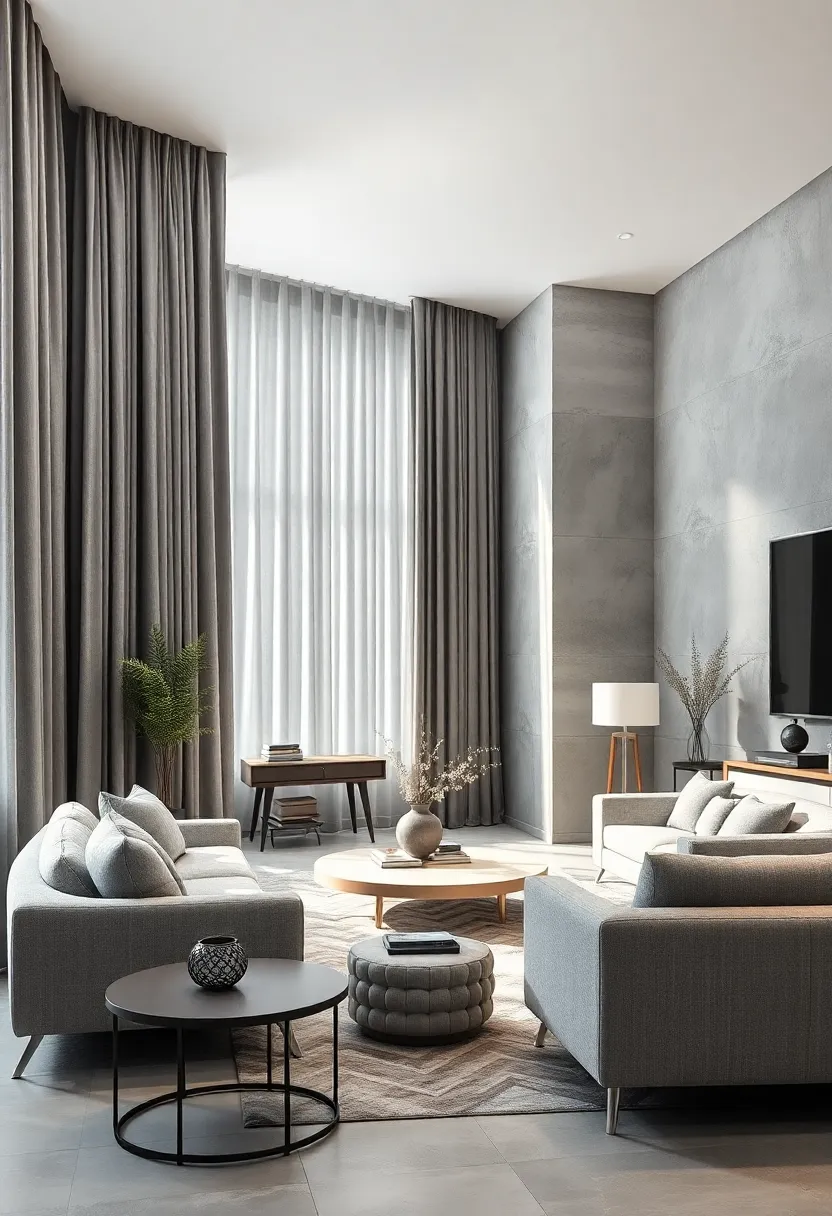 Silvery Gray Drapes with Light⁤ Gray Walls: ​Gentle layering ⁣of tones that offers a serene ambiance