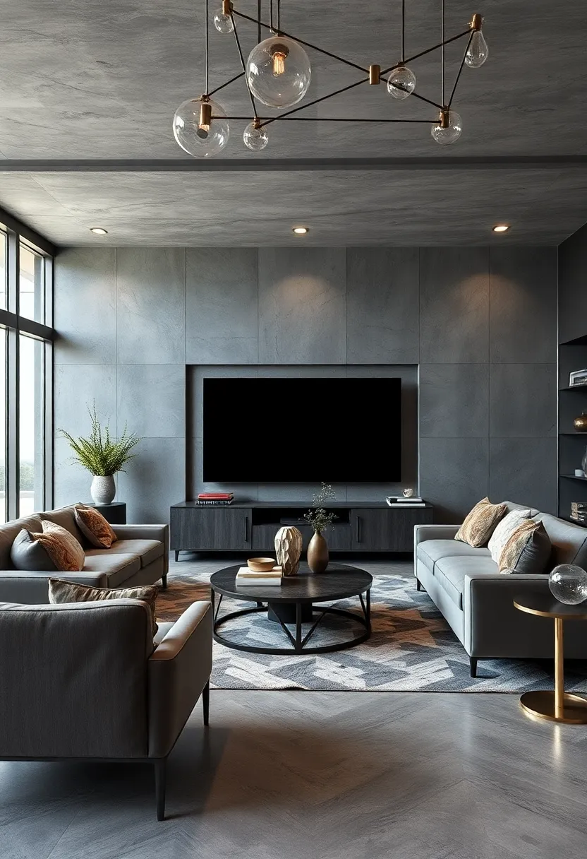 Gunmetal Gray with High-Gloss Silver Surfaces:​ Edgy ‌and stylish for a cutting-edge entertainment room