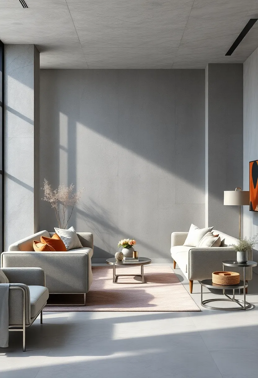 Cool Gray ⁢Walls with ‍Chrome and Silver Accessories: Refreshing and modern, suitable for a minimalist office