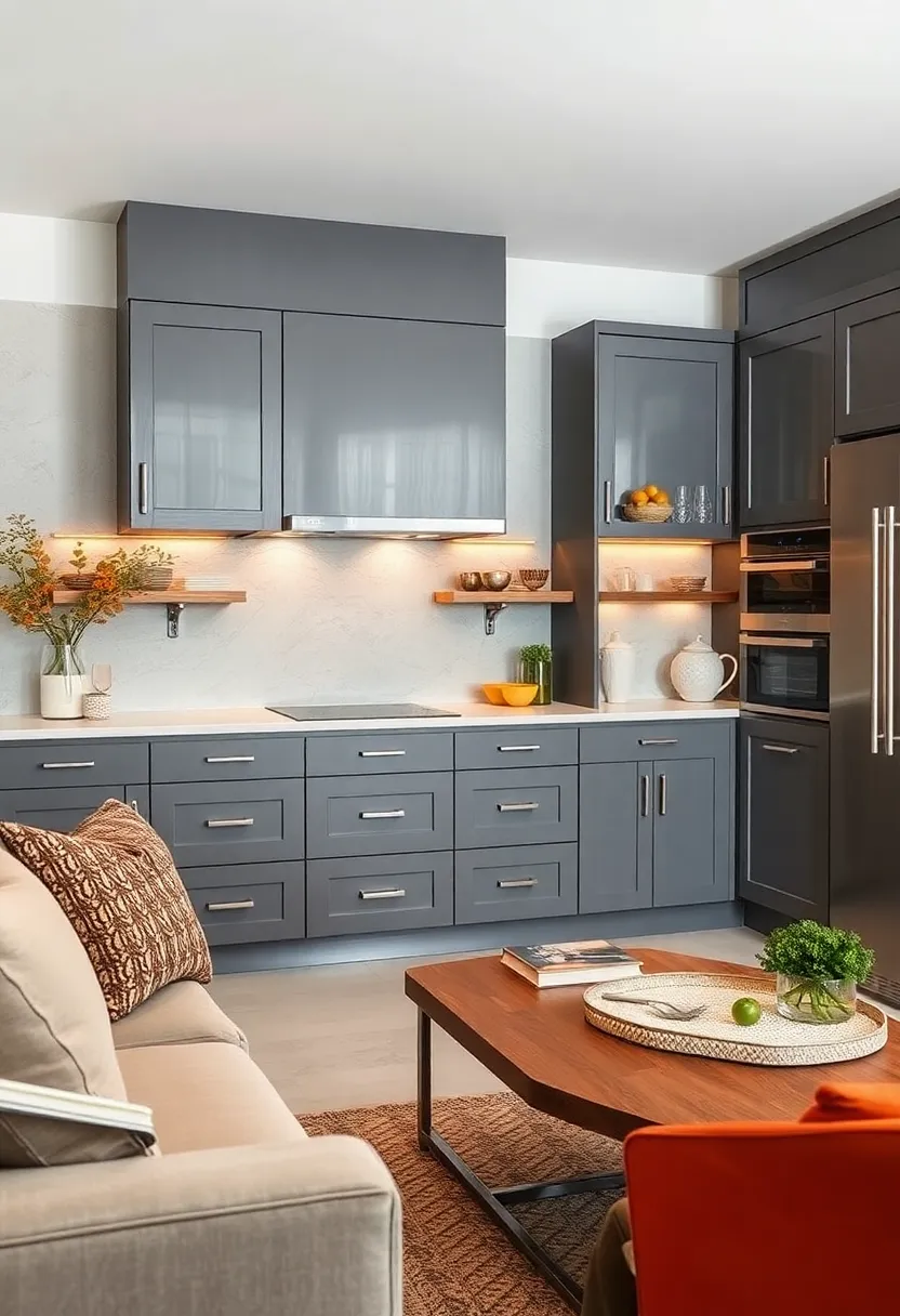 Iron Gray Cabinets with Silver Hardware: A practical yet elegant choice for⁢ modern kitchens