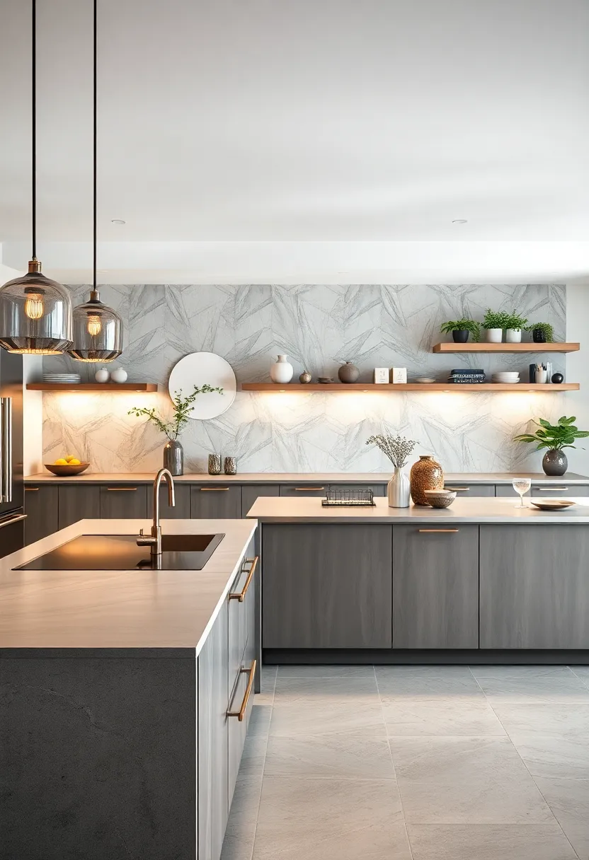 Concrete Gray and ‍Brushed silver ⁢Countertops: Urban elegance meets functional design in kitchen spaces