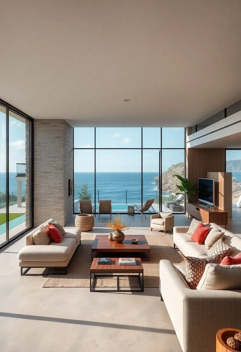 A ⁣coastal retreat featuring⁤ glass walls that ⁣showcase panoramic ocean views while ‌maintaining an intimate,⁣ private‍ atmosphere