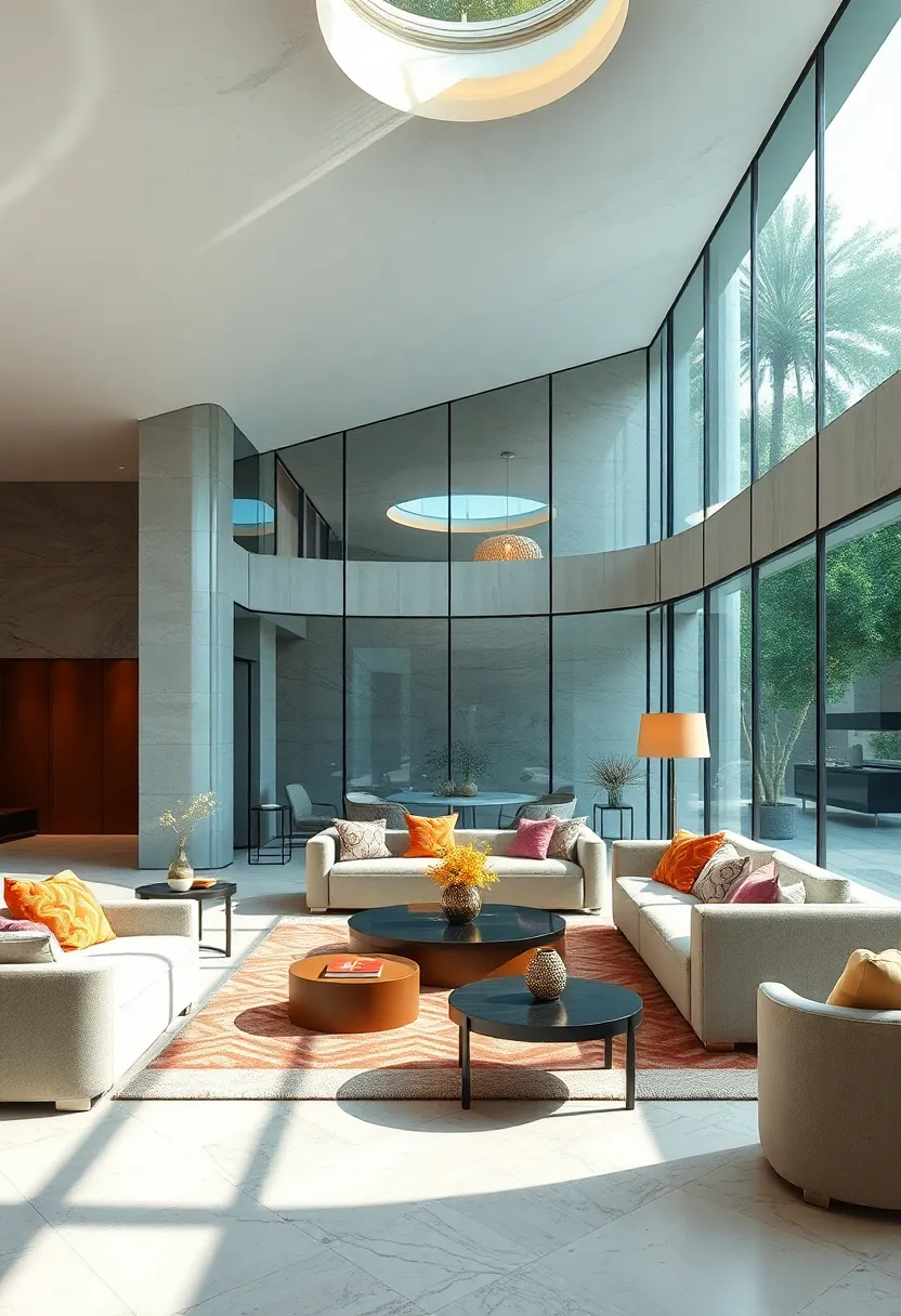 A⁤ futuristic residence⁣ with ‌curved glass walls that create dynamic,fluid⁢ spaces emphasizing ​movement and light