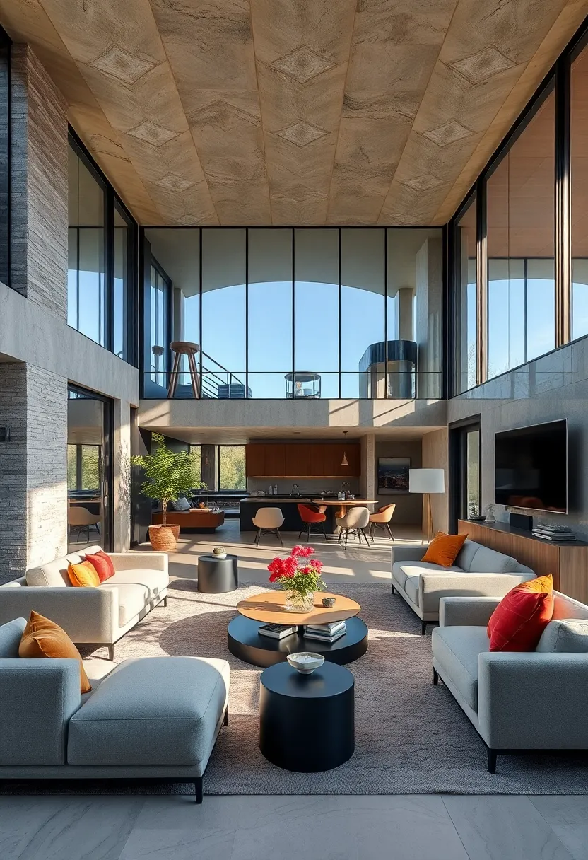 A luxury apartment featuring double-height‍ glass walls⁢ that amplify the sense‍ of space and ⁤sophistication