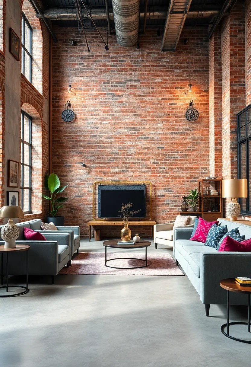 Exposed Brick Walls with Sleek Metallic Accents