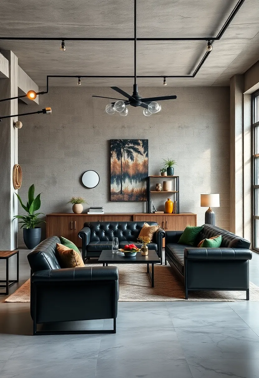 Leather upholstered ​Furniture with Industrial Frames