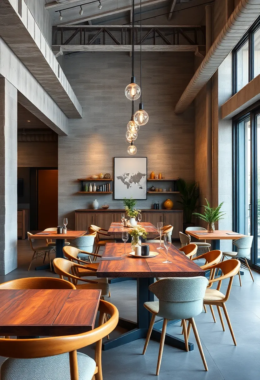 Rustic Wooden Dining​ Tables paired with Modern Chairs