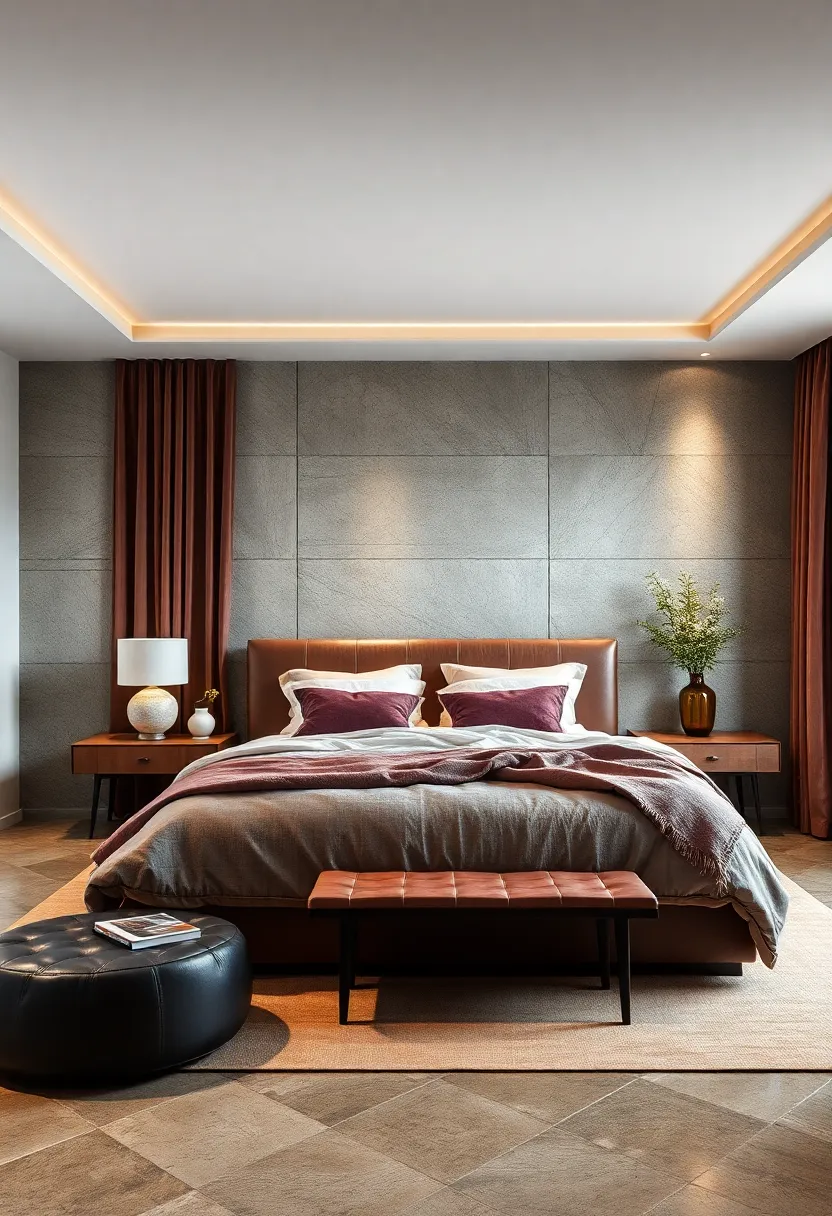Velvet and Leather: Mixing rich textures⁤ for a tactile and visually dynamic bedroom setting