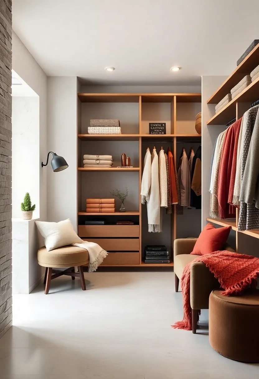 Minimalist Storage ​Solutions with Sleek White ‍Shelving and Open Concept Design in‍ a ⁢Scandinavian Walk-In Closet