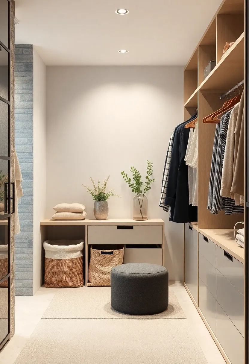 Textile Section with Natural⁣ Cotton Storage Bins and Soft Wool Hangers Highlighting Functional Luxury in ⁣Scandinavian Wardrobes