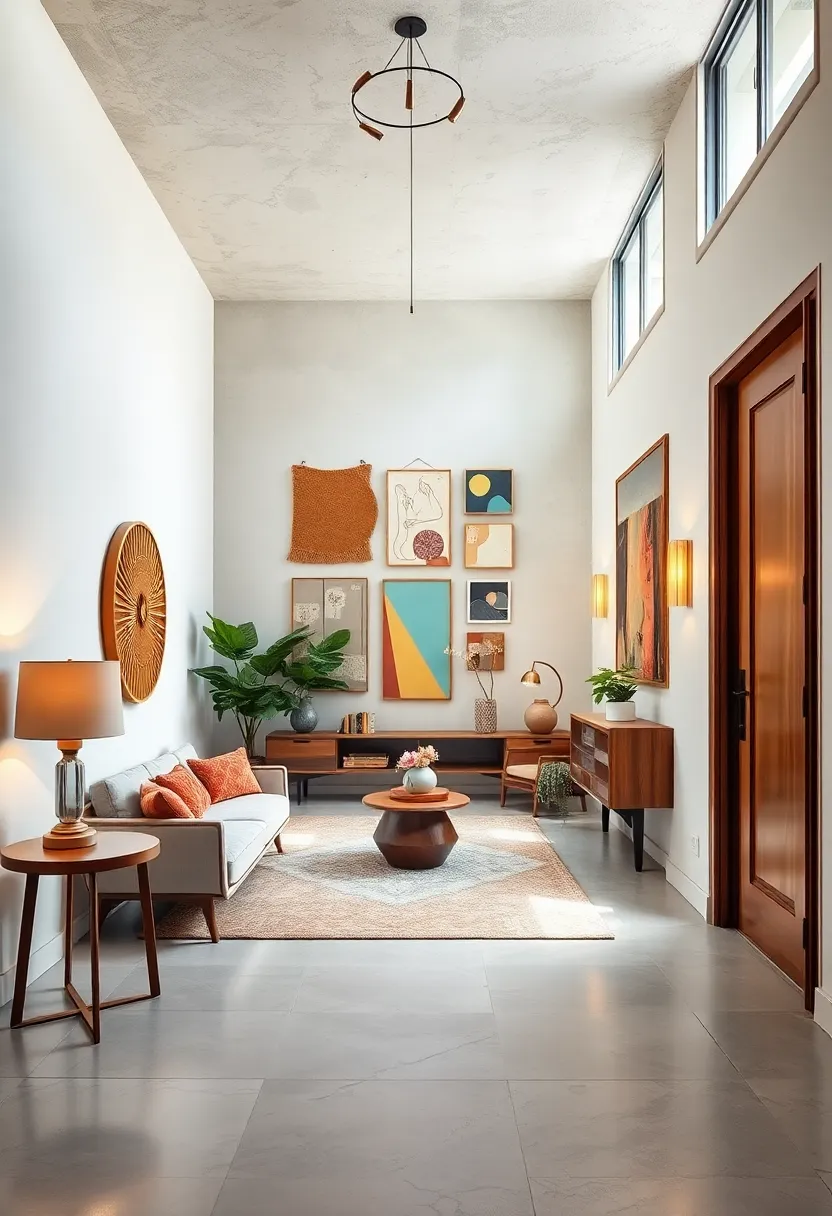 Light-Filled Entry Featuring Peg Rails with Smooth Rounded Edges Paired with Earth Toned Décor