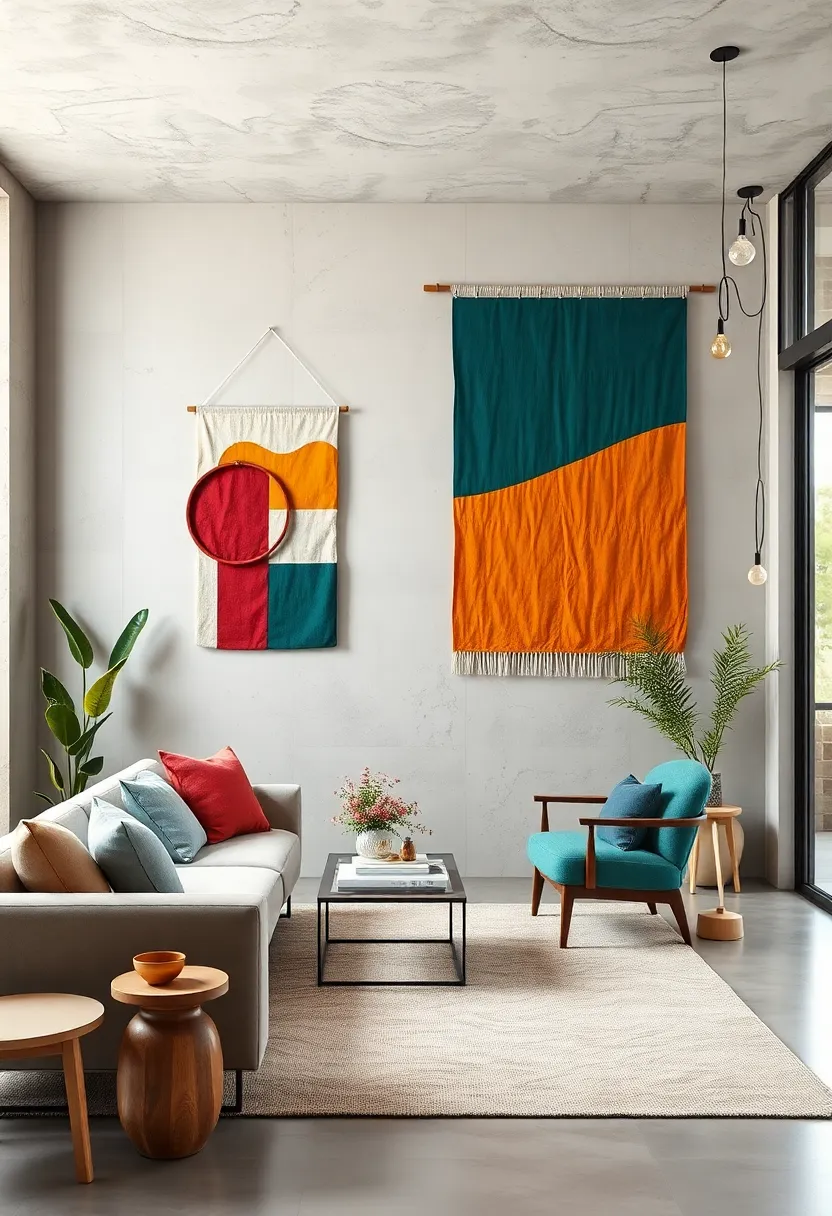 Abstract Geometric Wall Hangings with Bold Color ​Blocks