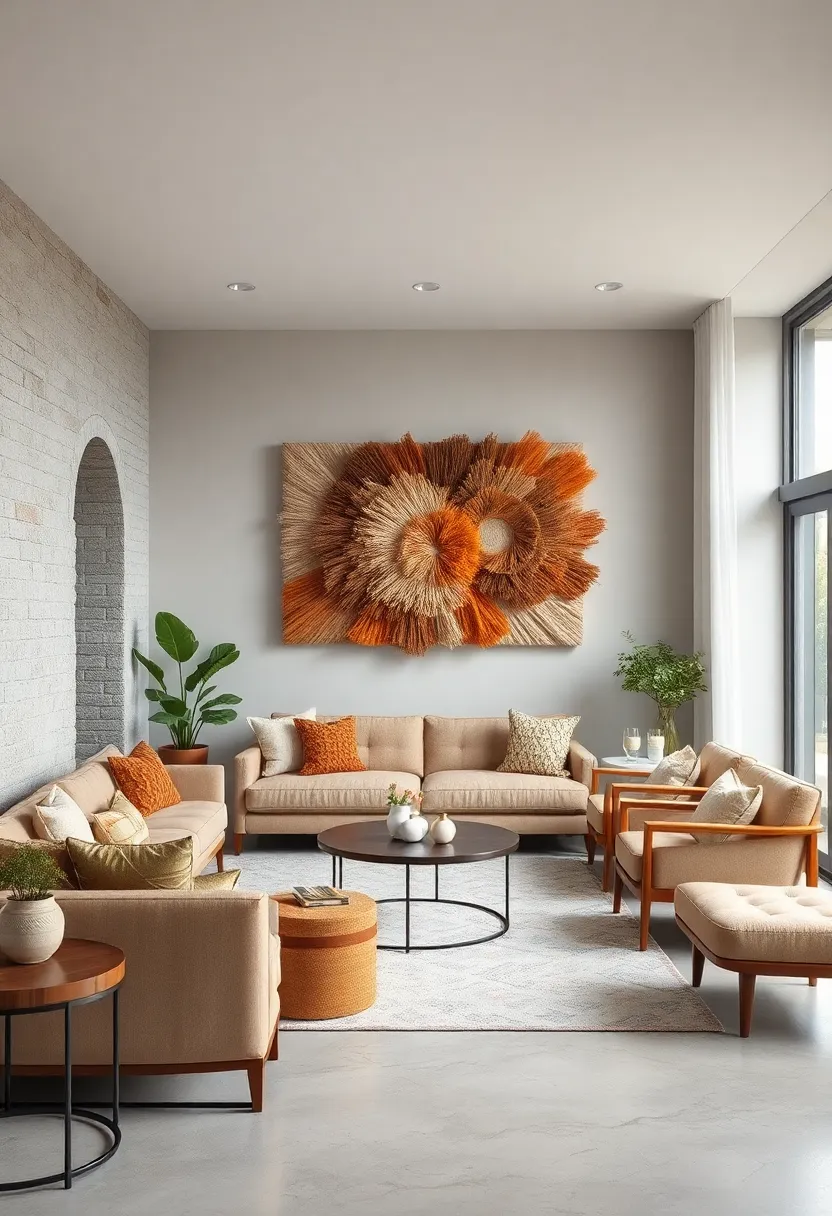 Textured⁤ fiber Wall ​Art ‌featuring ‌Earthy Hues