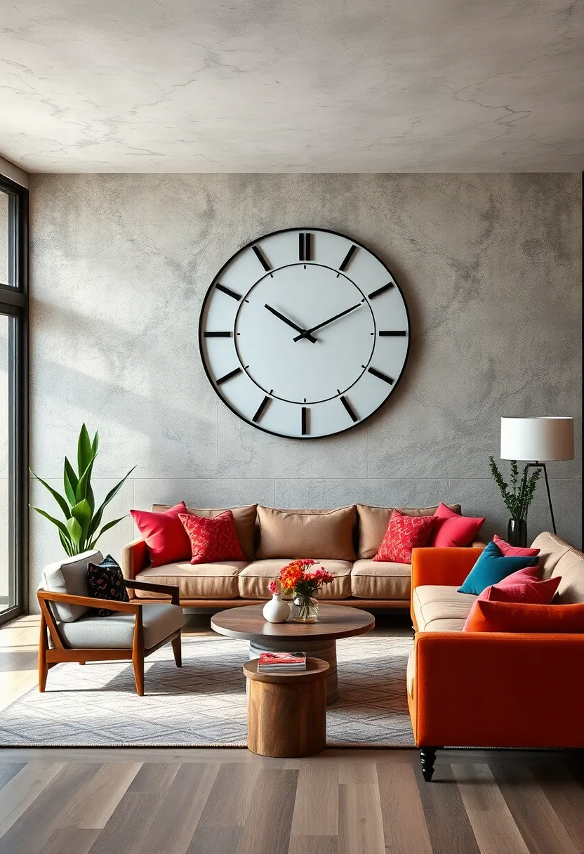 Oversized Graphic‍ Clock Faces‍ with Minimal Numerals