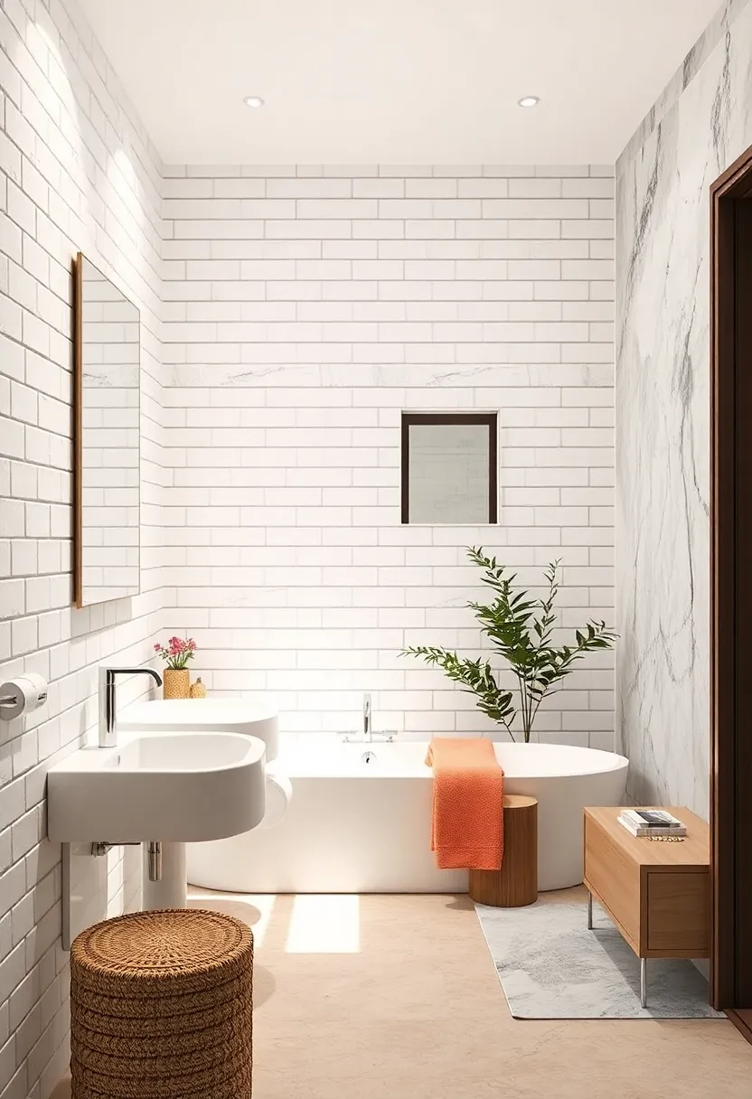 Clean white subway ⁢tiles and a frameless mirror work together to create ⁣a timeless, minimalist bathroom aesthetic