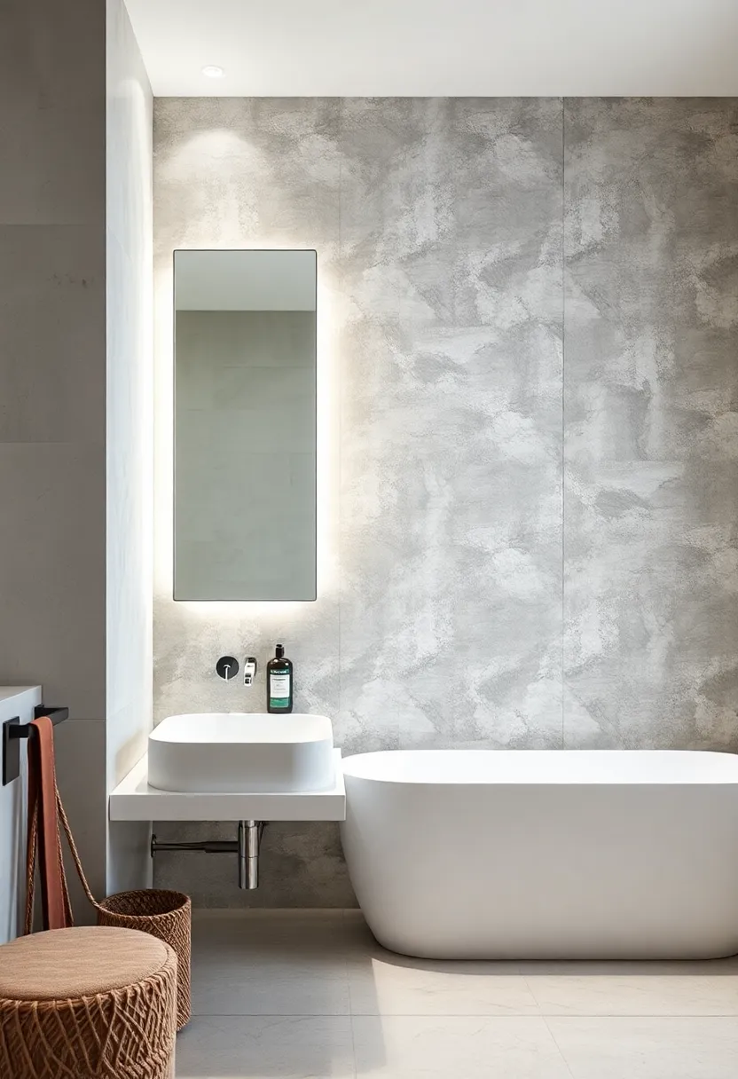 Frameless mirror seamlessly integrated into‌ a tiled ⁢wall, maintaining a uniform and sleek ​look with no visible borders