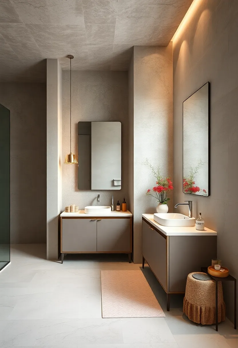 Seamless frameless‌ mirror doubles as a ​cabinet door,enhancing storage without disrupting the‌ minimalist flow