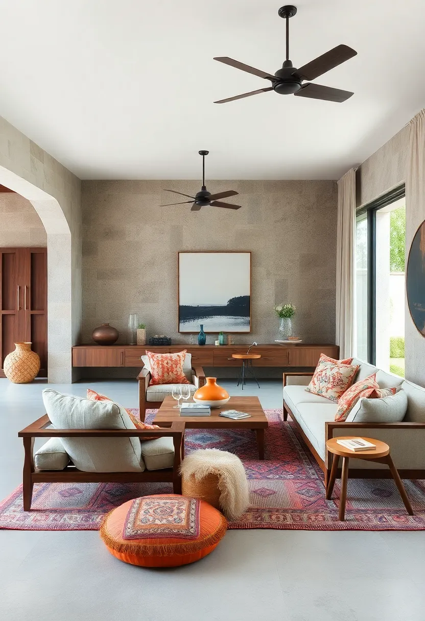 Accent modern minimalist spaces with rustic, artisanal textiles and handcrafted cushions