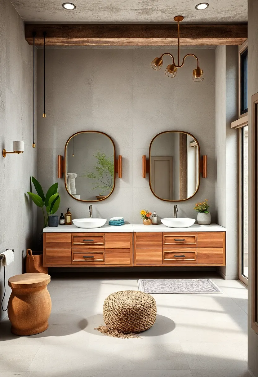 Add a rustic ‍farmhouse table topped ‌with contemporary ceramic vases in bright colors