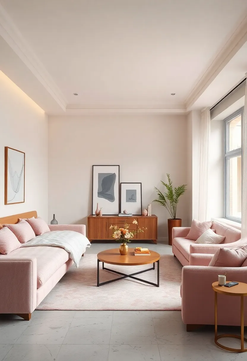 Add powder pink upholstered furniture for an elegant,⁤ cozy feel