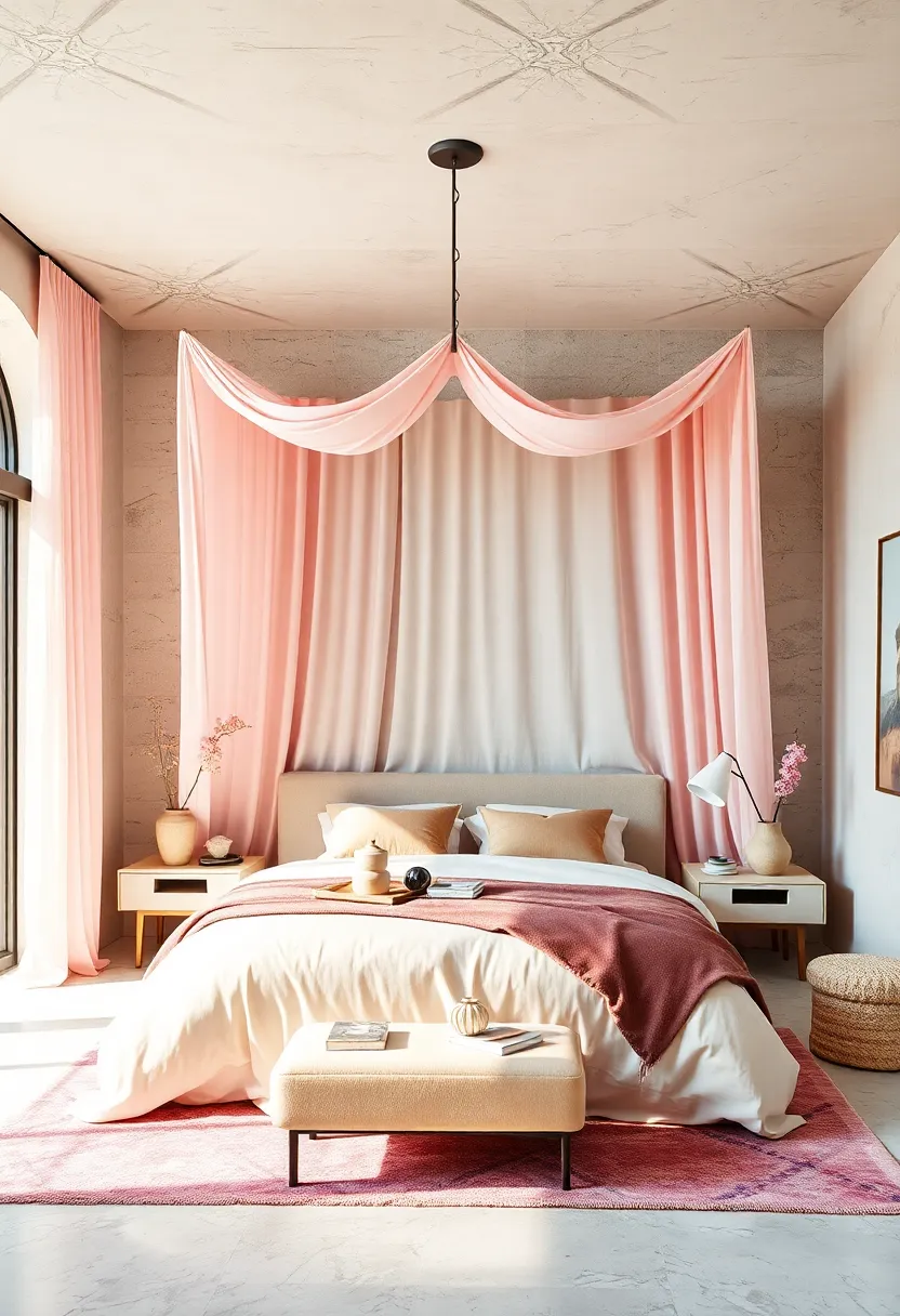 Use a pastel-hued canopy or bed drapes to create an ethereal retreat