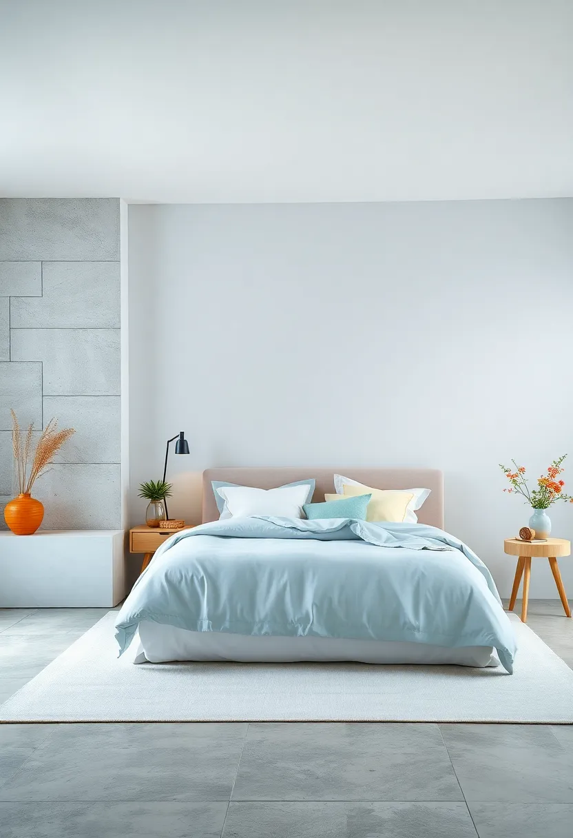 Combine ⁤baby blue and ivory bedding for a clean, peaceful sleep space