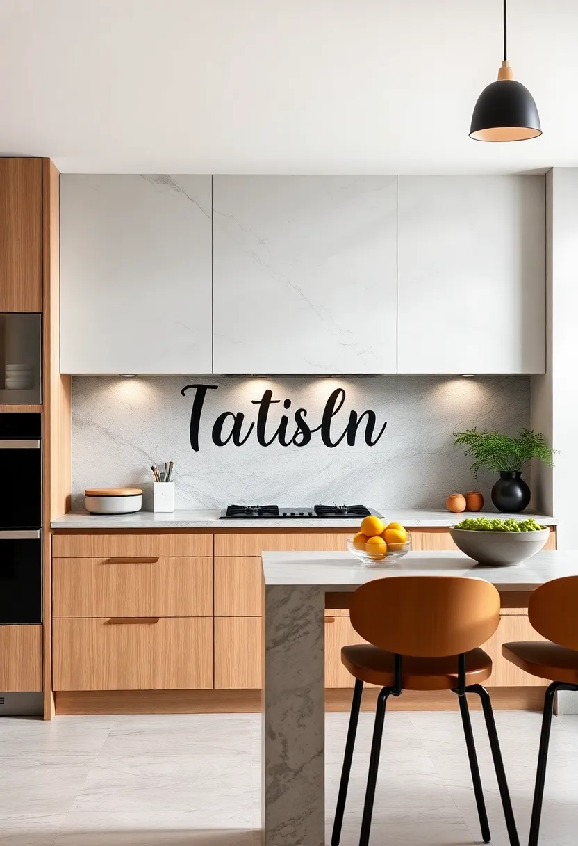 Bold Typography Splashbacks Making a ⁣Statement with Inspirational Words or ⁣Patterned Lyrics