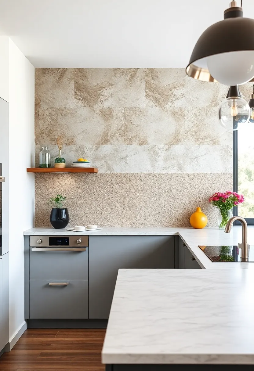 Textured Metallic ​Splashbacks Infusing​ Industrial Charm with a Touch‍ of Glamour and Shine
