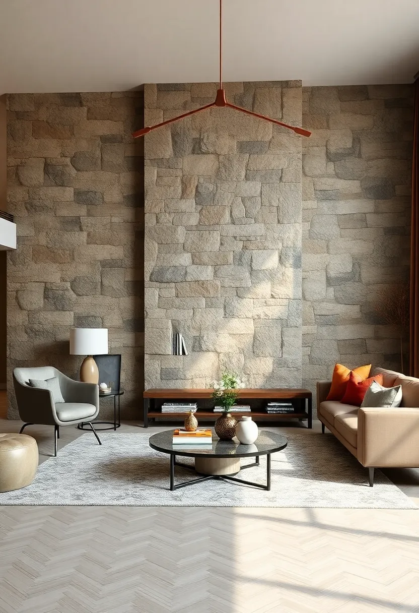 Install natural⁤ stone accent walls for a striking, earthy focal point