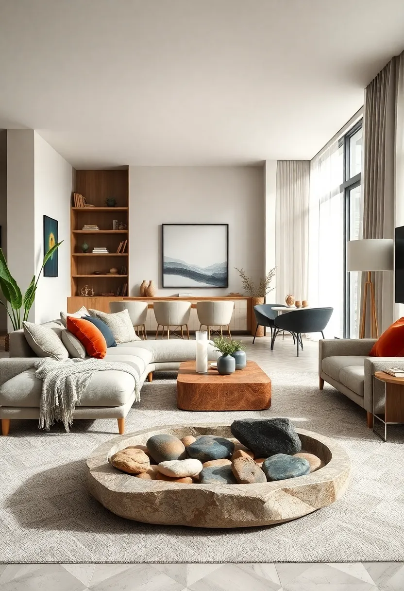 Use pebble⁣ or ‌river rock ‍trays and bowls ‌as intriguing tactile accents