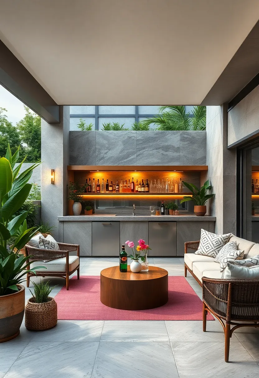 Modern Concrete bar with Minimalist Design and Sleek Surfaces