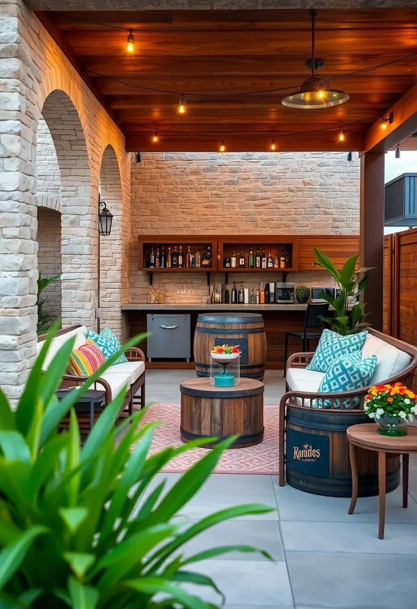 Recycled Wine Barrel Bar for a Unique and Sustainable Touch