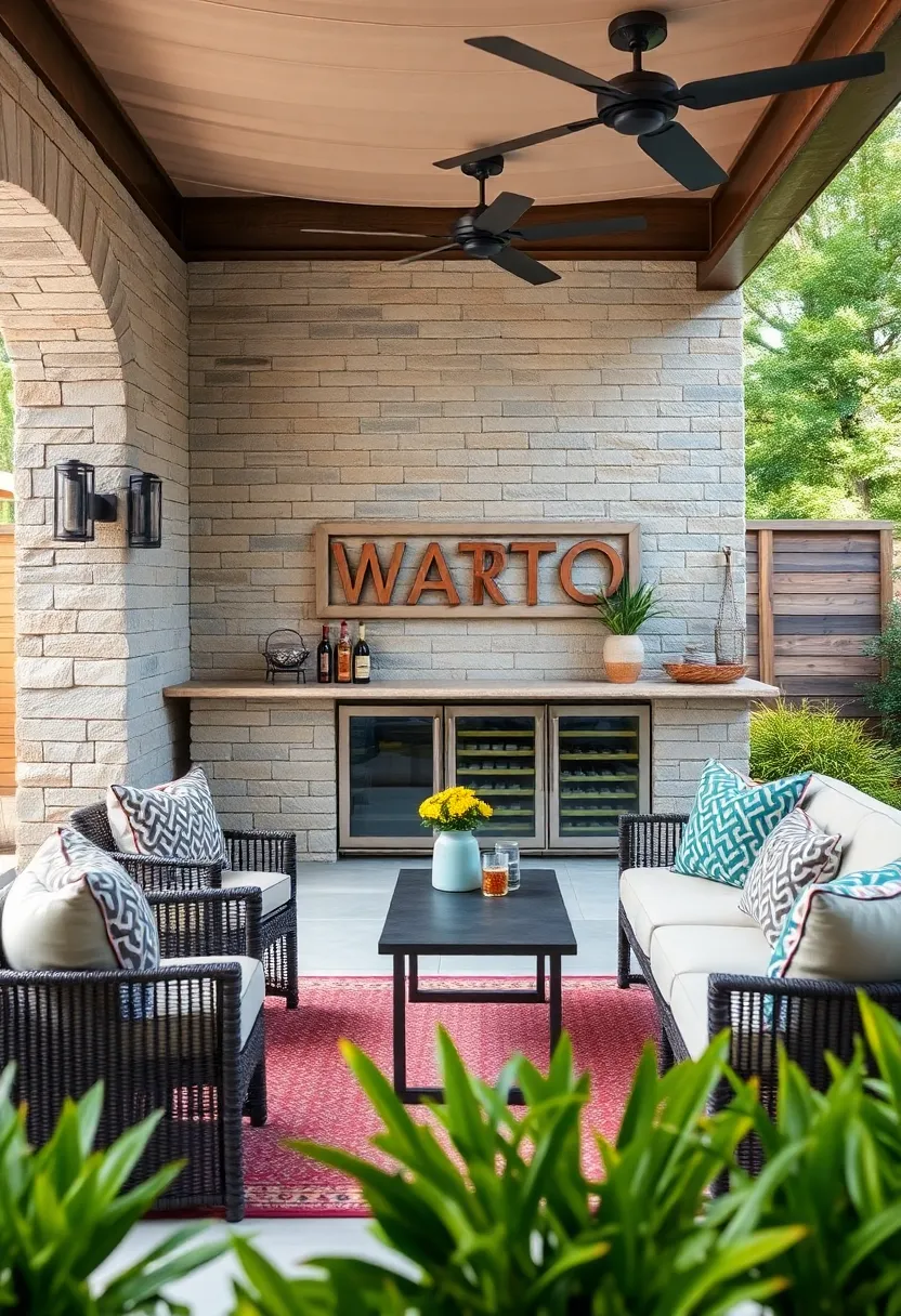 Industrial Chic Bar ⁤with Exposed Metal Framework and Dual-Zone Wine Cooler
