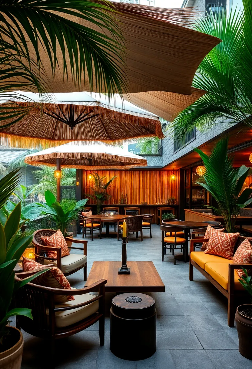 The​ Bamboo Breeze – Nestled in the heart of the city,this ⁣patio bar⁢ transports you to a tropical paradise ⁣with its bamboo accents,palm frond umbrellas,and exotic rum cocktails