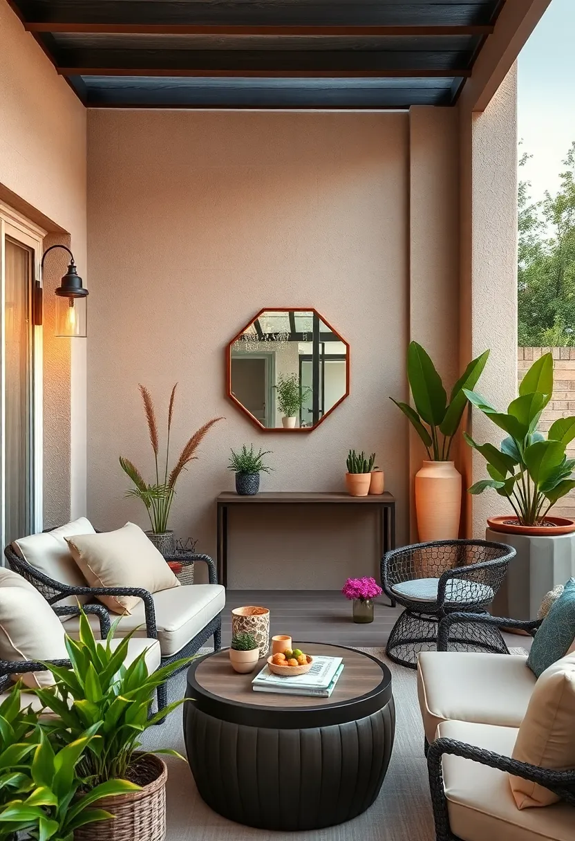 hexagonal Copper Frame Mirror for ‍a Warm Metallic Glow